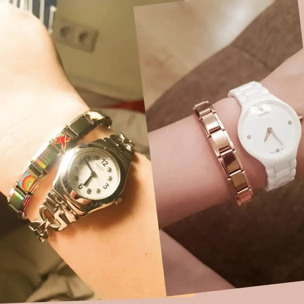 Stainless steel charm bracelet
