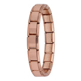Bracelet à breloques en acier inoxydable incarne lalliance parfaite avec un design moderne en ton or rose