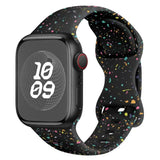 Bracelet sport apple watch silicone ado montre noir avec motif tacheté coloré pour apple watch ultra