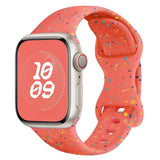 Bracelet sport apple watch silicone ado montre corail vif avec motif multicolore pour apple watch ultra