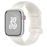 Bracelet sport apple transparent en silicone avec paillettes arc en ciel, compatible apple watch ultra silicone ado montre