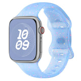Bracelet sport apple en silicone ado montre bleu clair pailleté rose et violet pour apple watch ultra