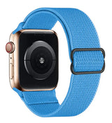 Bracelet pour apple watch en tissu tissé bleu lumineux avec boucle en acier inoxydable polyester tissé doux