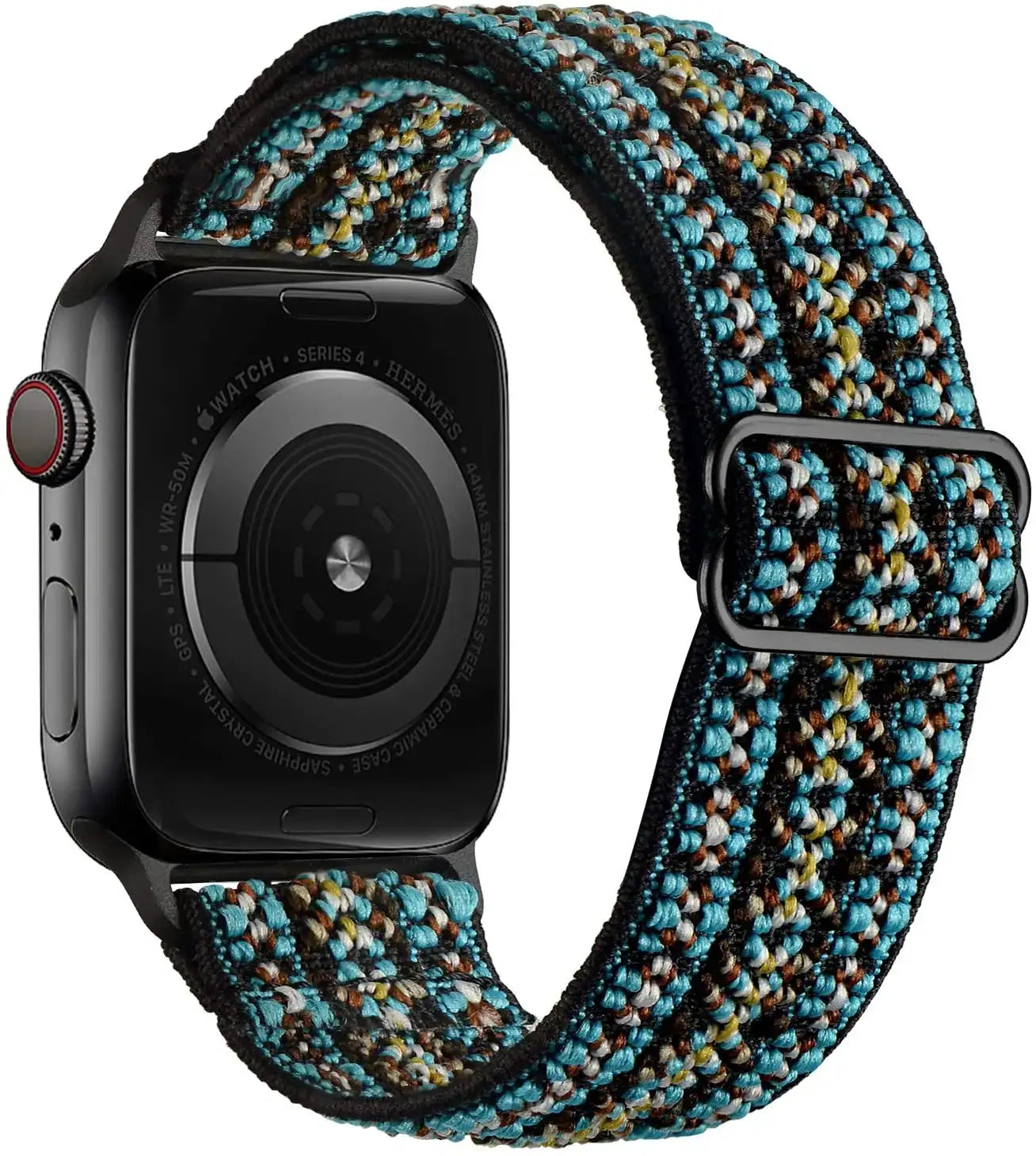 Bracelet pour apple watch tissu tissé multicolore en polyester tissé doux avec acier inoxydable pour un usage quotidien