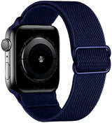 Bracelet tissu tissé bleu marine avec boucle en acier inoxydable pour apple watch series 4 hermès édition