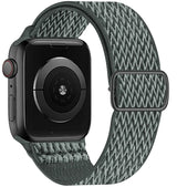 Bracelet pour apple watch tissu tissé gris foncé en polyester tissé doux avec boucle en acier inoxydable assortie
