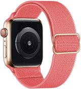 Bracelet pour apple watch en tissu tissé corail avec bracelet tissu tissé polyester tissé doux et acier inoxydable
