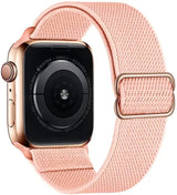 Bracelet tissu tissé rose gold pour apple watch series 4 avec strap en polyester tissé doux et boucle en acier inoxydable