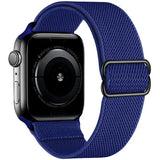 Bracelet tissu tissé royal blue en polyester tissé doux avec boucle en acier inoxydable pour apple watch série 4 hermès