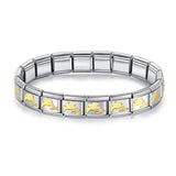 Bracelet hapiship modulable argent et doré avec charmes dauphin et design élégant entrelacé