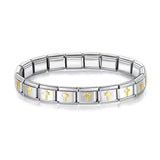 Bracelet hapiship argent doré modulable en argent et or avec motif croix répétée bracelets charms hapiship