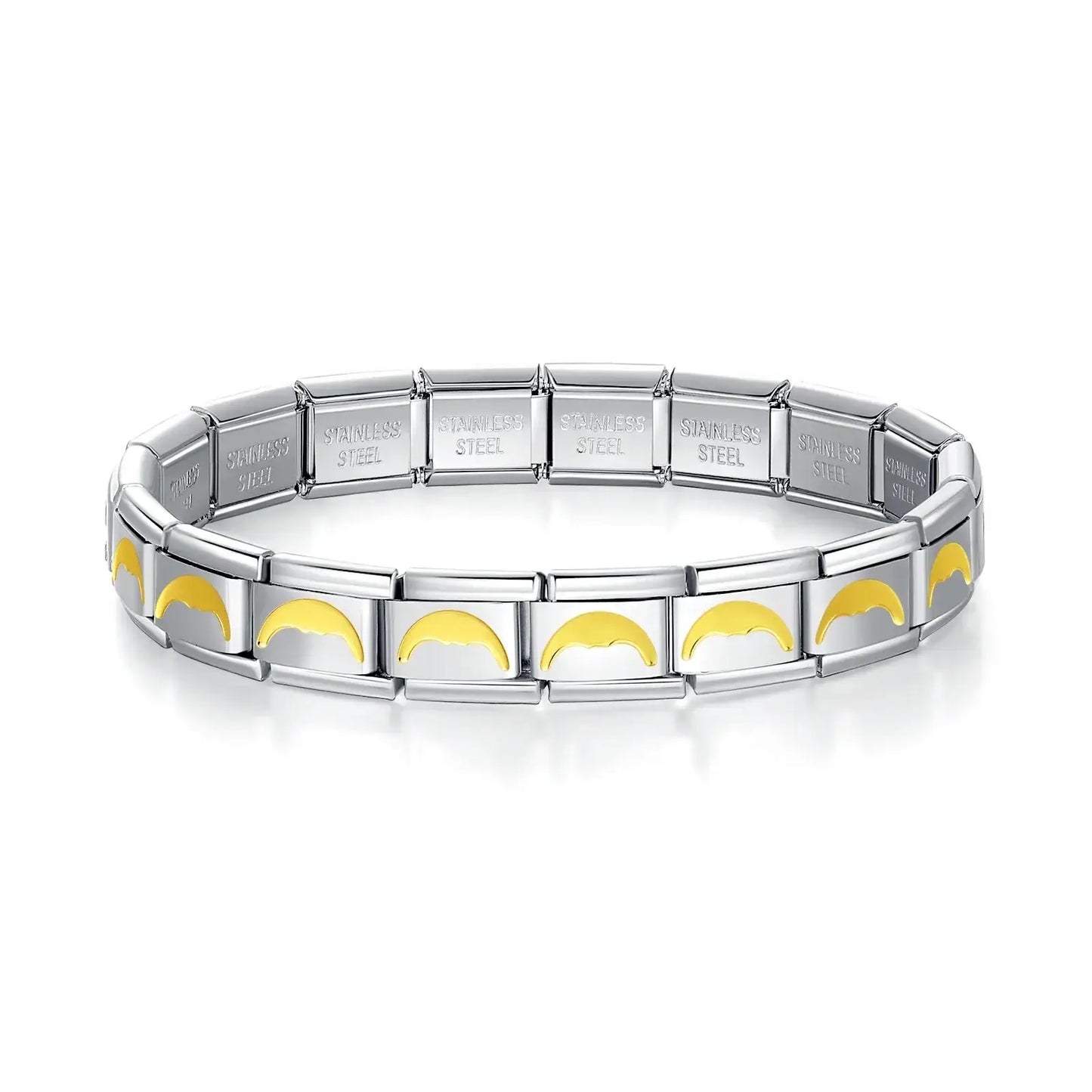 Bracelets charms hapiship en acier inoxydable argenté et doré avec un design élégant et entrelacé