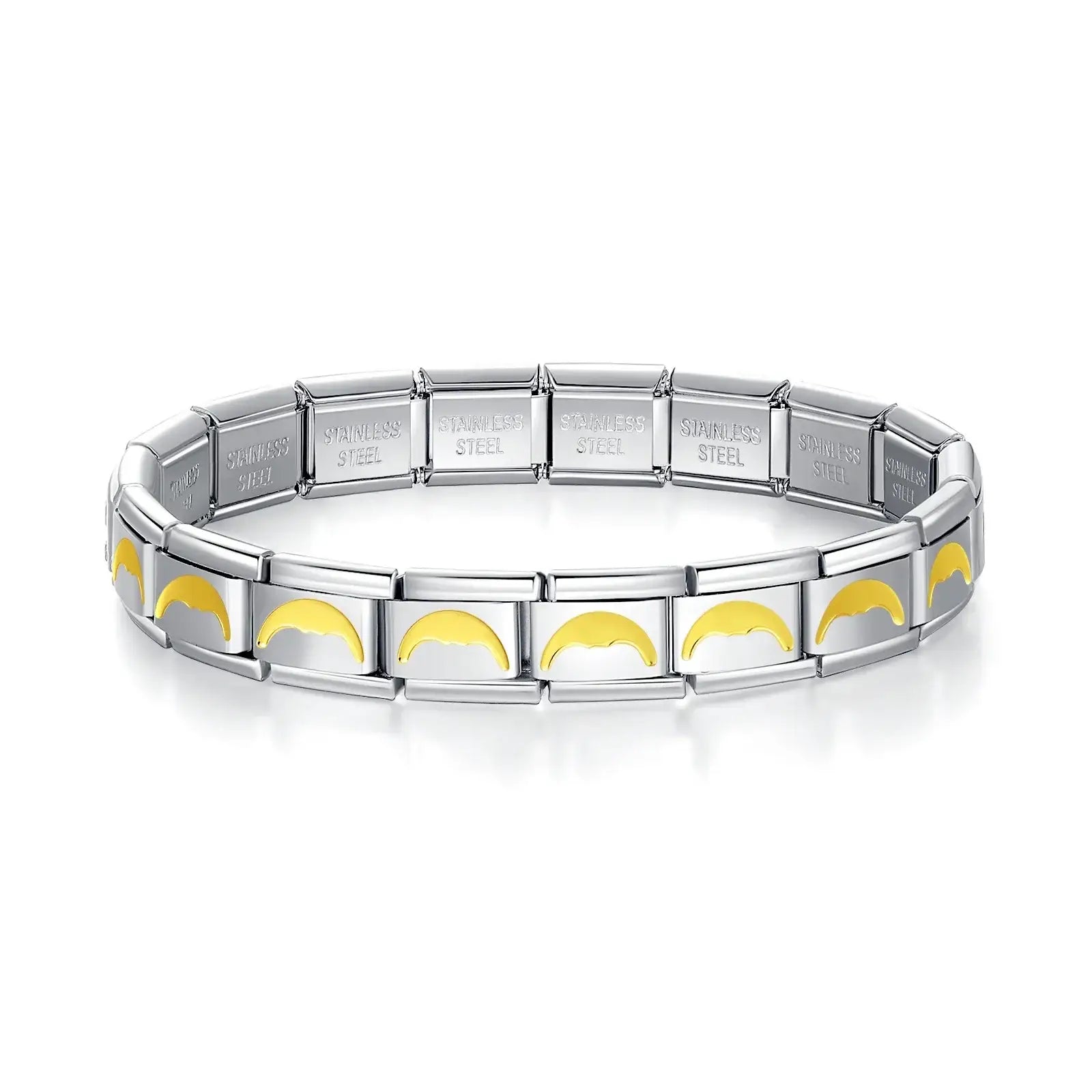 Bracelets charms hapiship en acier inoxydable argenté et doré avec un design élégant et entrelacé