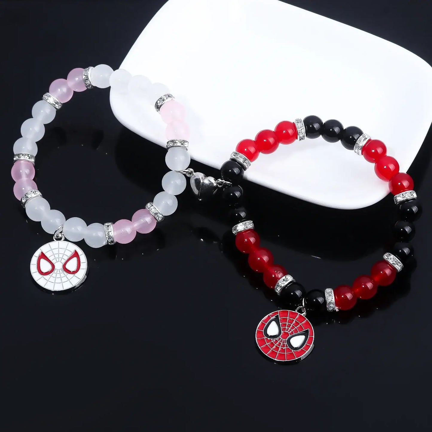 Spider-Man and Spider-Gwen Bead Bracelets