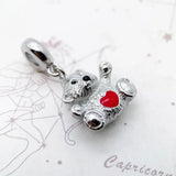 Silver Love Bear Necklace Charm