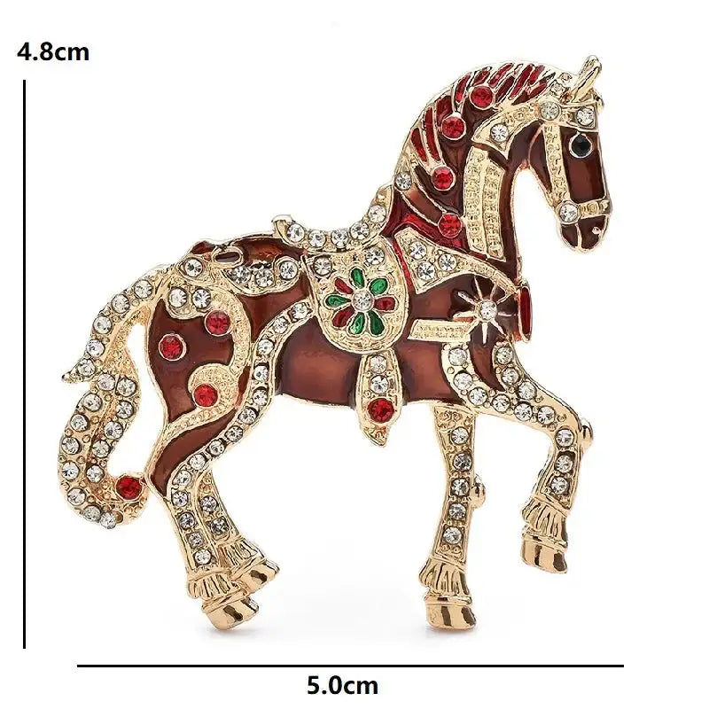Luxury Horse Animal Brooch
