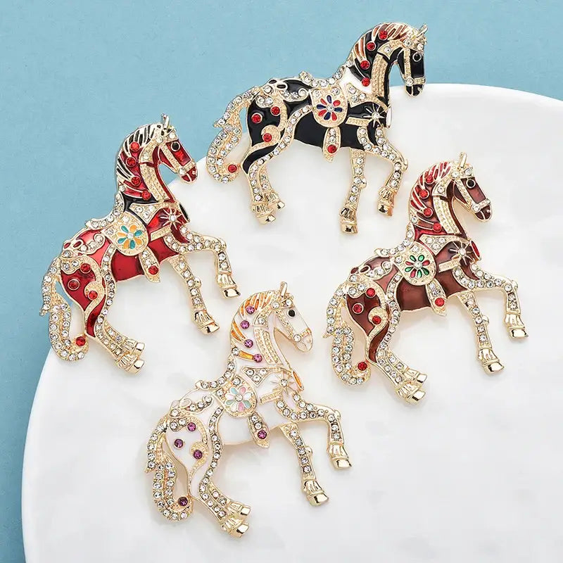 Luxury Horse Animal Brooch