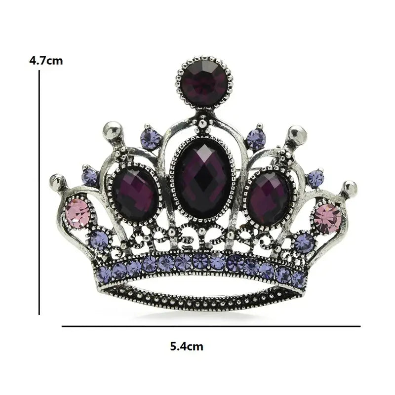 Women's Rhinestone Crown Brooch