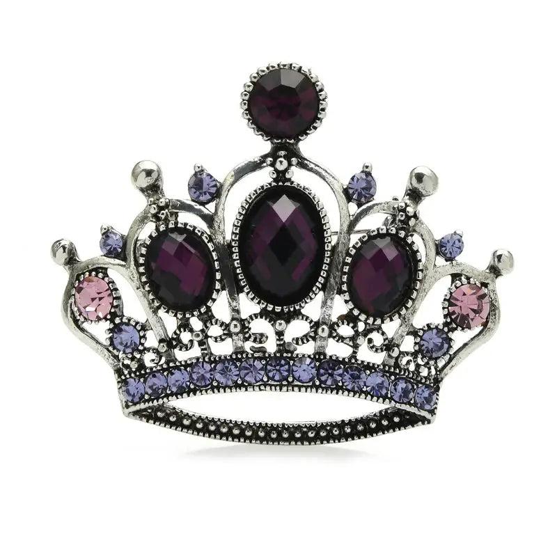 Women's Rhinestone Crown Brooch