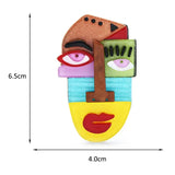 Picasso-style face brooch