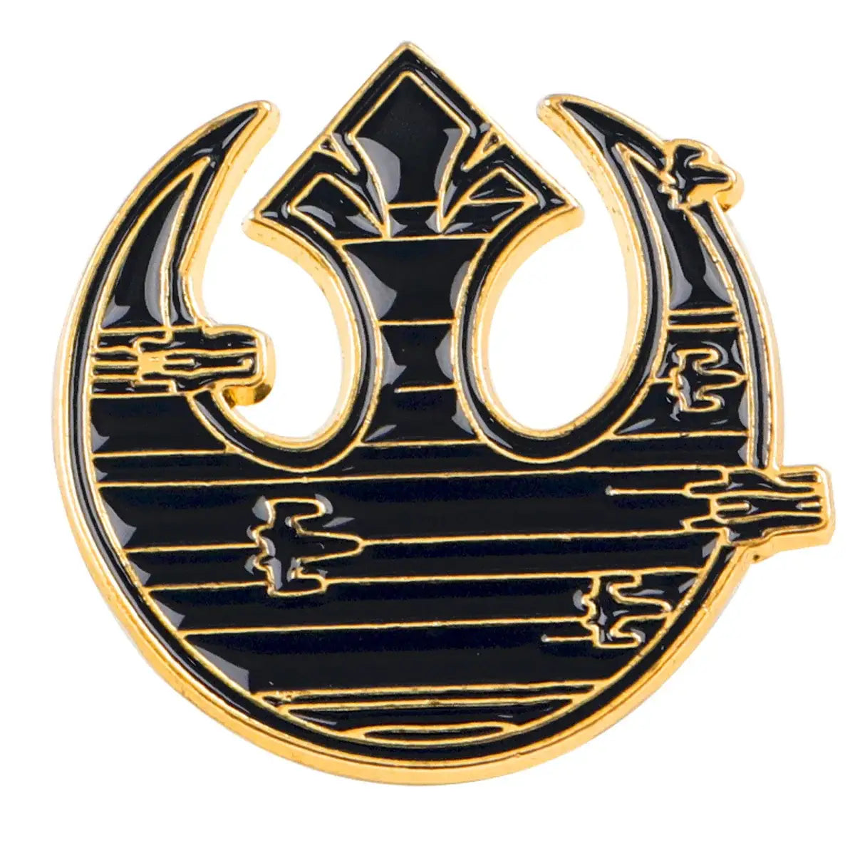 Broches pins star wars en émail noir et or avec insignie de lalliance rebelle star wars broches star wars