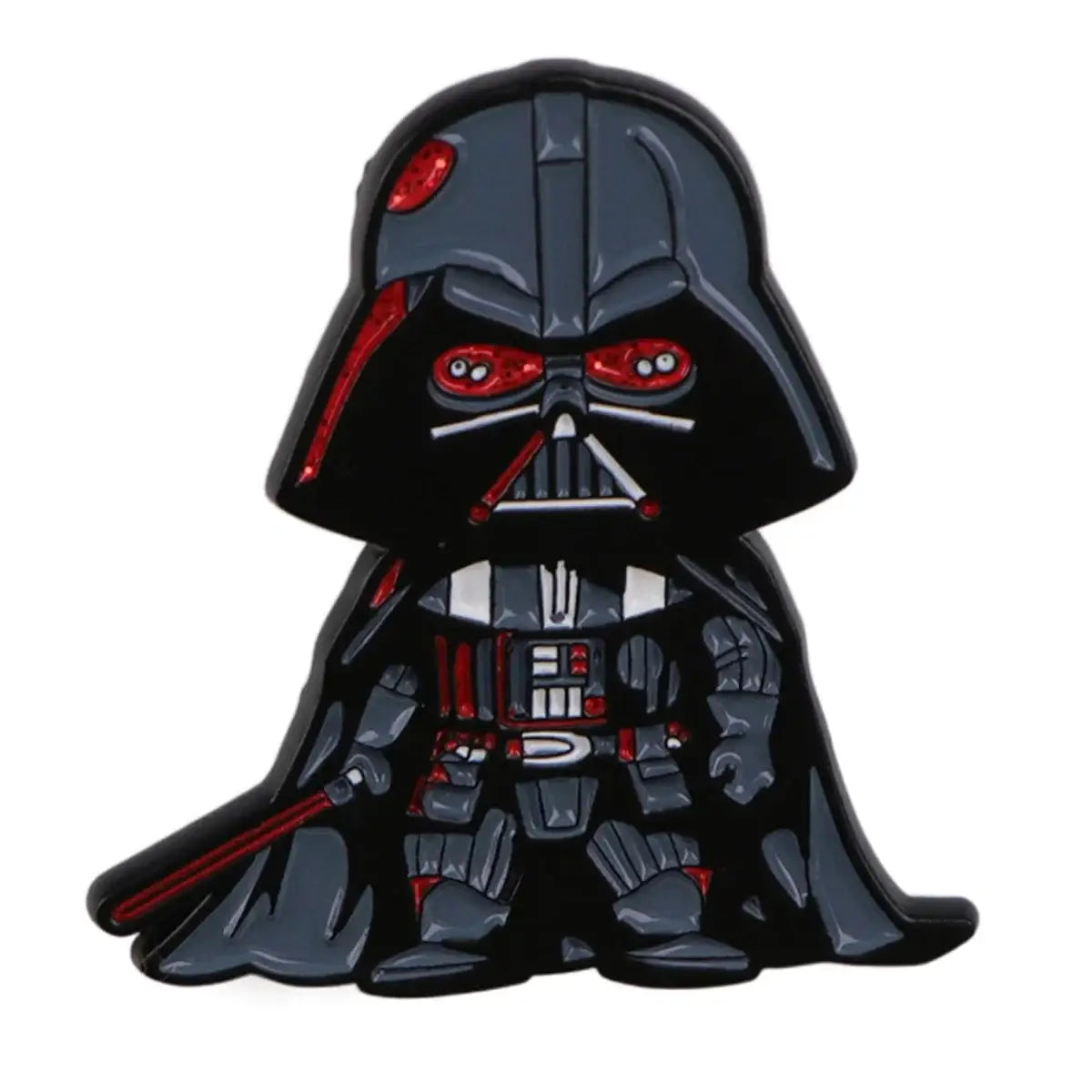 Broches star wars chibi darth vader en enamel pin noir et rouge avec finition brillante parfaite pour collection