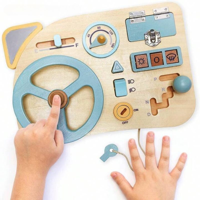 Busy Board - Pannello sensoriale Montessori Macchina