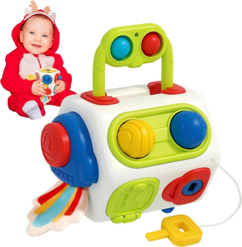 TravelTot™ 9-en-1 Cube Montessori Occupé (Jouet Fidget)