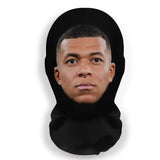Cagoule masque collant noire avec portrait imprimé de kylian mbappé en collant masque 3d visage intégral
