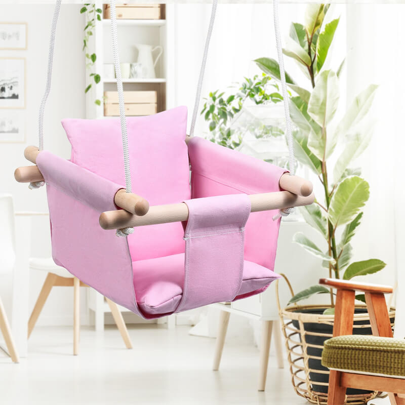 Balançoire Bébé Toile Nordique (Intérieur & Extérieur)