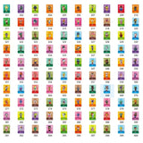 Cartes nfc collection animal crossing avec 400 cartes colorées uniques présentant des personnages et arrière-plans vibrants
