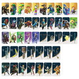 Une collection de cartes nfc legend zelda avec illustrations vibrantes et pixelisées pour magasins de jouets et déguisement carnaval