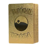 Porte-cartes cartes pokémon française métal or avec logo embossé et découpe centrale poké ball texturée