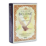 Cartes oracle belline revisited avec bordure ornementale dorée et colombe blanche en vol sur fond jaune doux