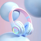 Casque audio bluetooth haute qualité pastel rose et blanc avec latence ultra-faible pour gamers exigeants