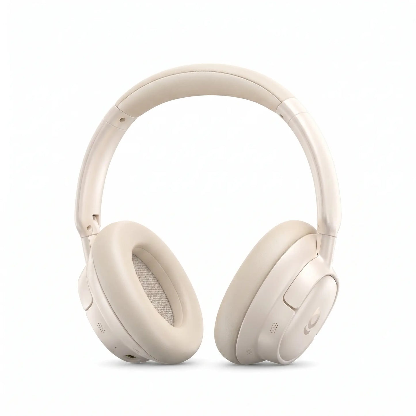 Casque audio sans fil cream couleur avec design minimaliste et coussinets doux pour audio bluetooth 5.4 et gaming