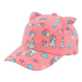 Casquette baseball licorne rose avec oreilles de chat et motif arc-en-ciel ballon licorne cœur playful