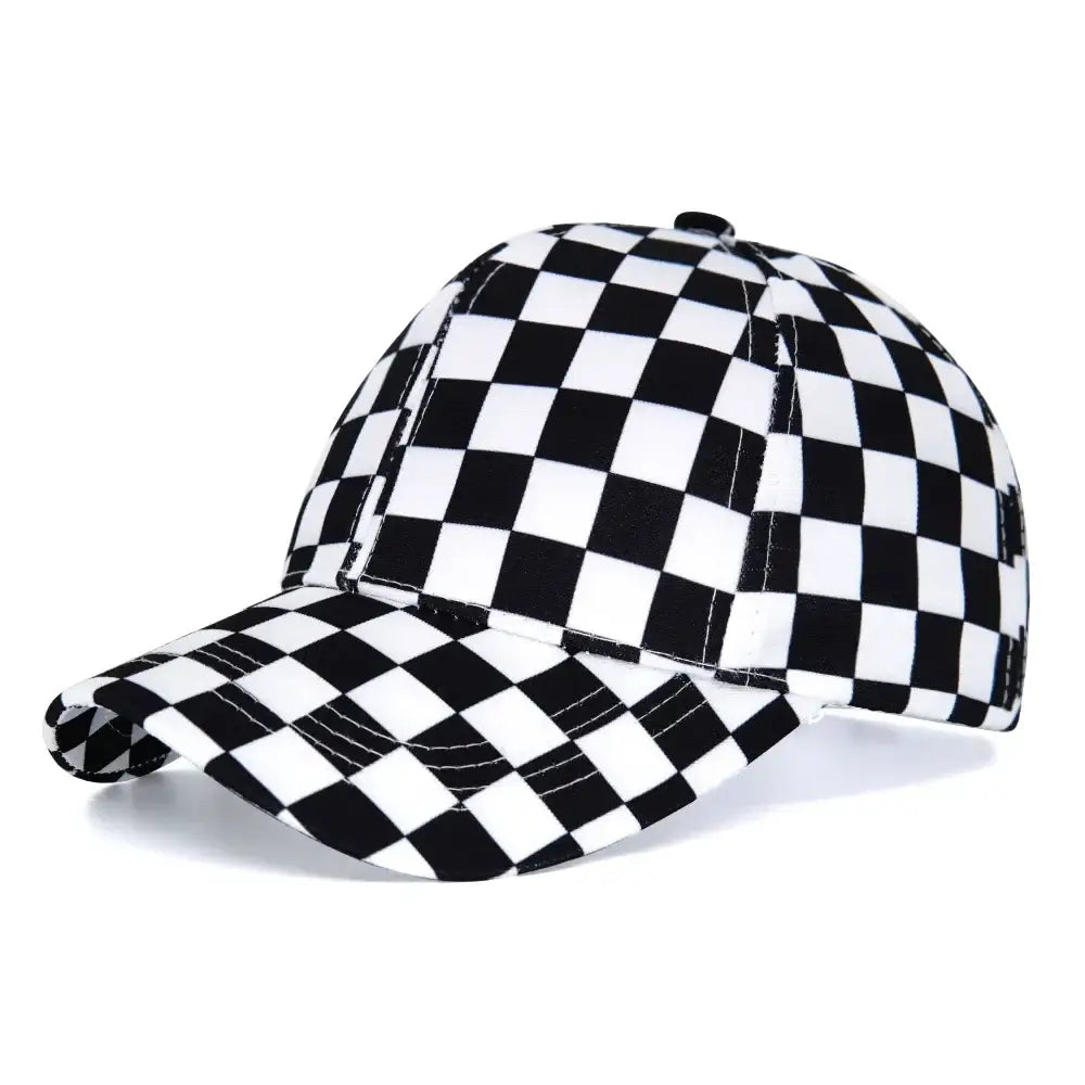 Casquette Baseball Mode Damier avec motif damier élégant pour un style moderne