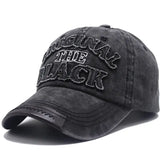 Casquette mode original unisexe noire distressed avec lettrage brodé original the black en tissu durable