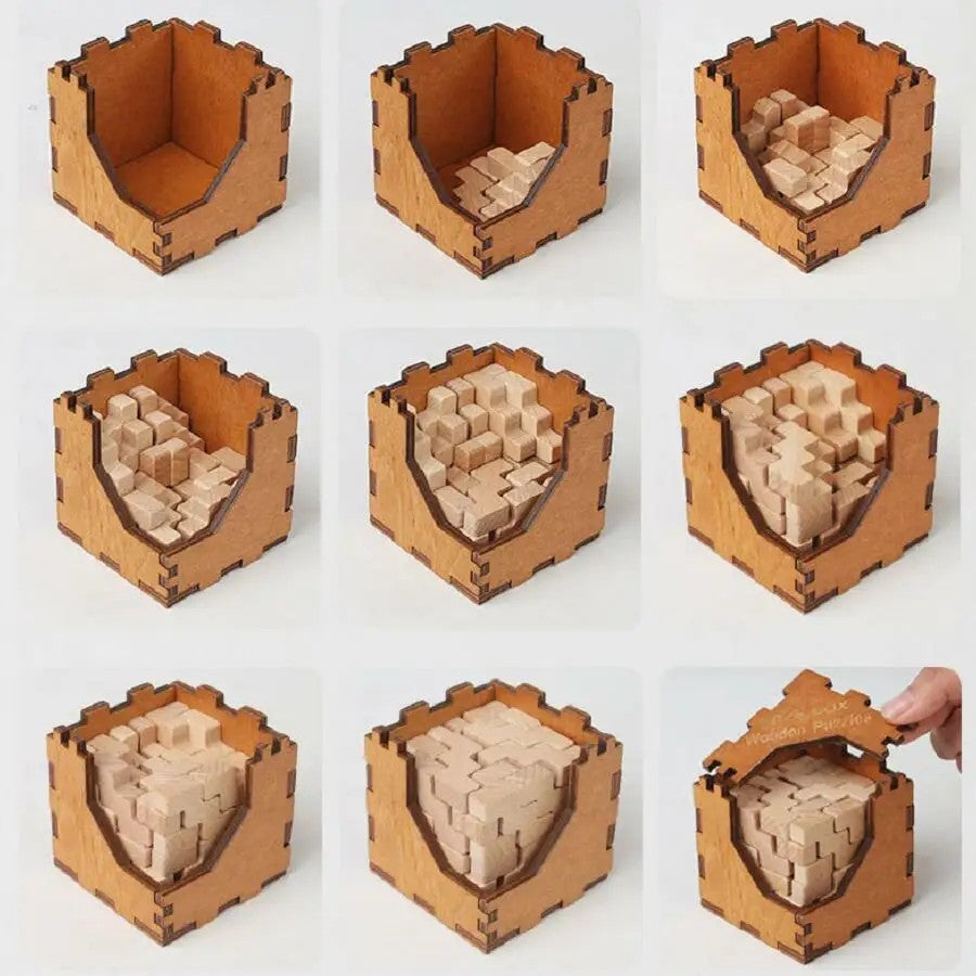 Casse-tête Cube 3D en bois – Fermeture Impossible