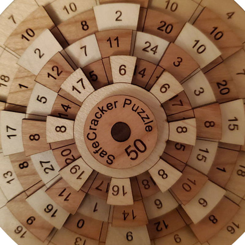 Casse-tête Coffre-fort 50 – Puzzle mathématique en bois
