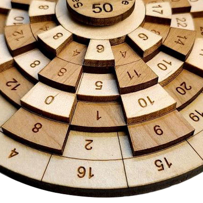 Casse-tête Coffre-fort 50 – Puzzle mathématique en bois