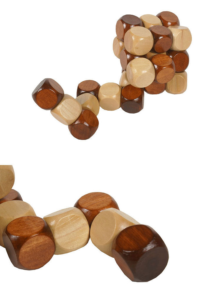 Casse-tête en Bois Cube Serpent