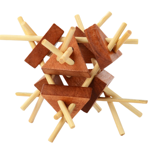 Casse-tête en Bois Triangles et Bâtons