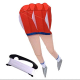 Cerf-volant 3d longues jambes rouge et blanc avec jambes de fille en short chaussettes et chaussures découvrez l’univers enchanteur de cette création aérienne innovante