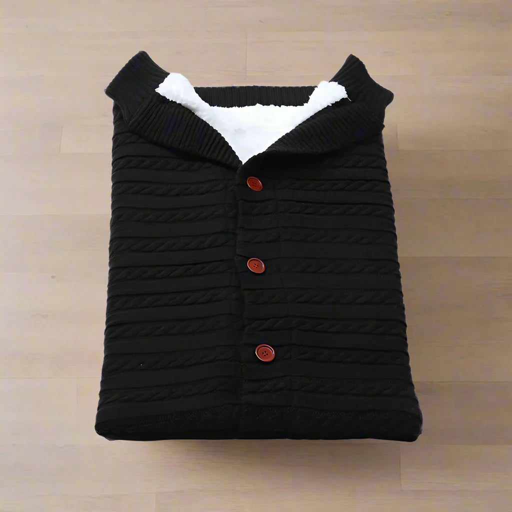 Knitted baby sleeping bag