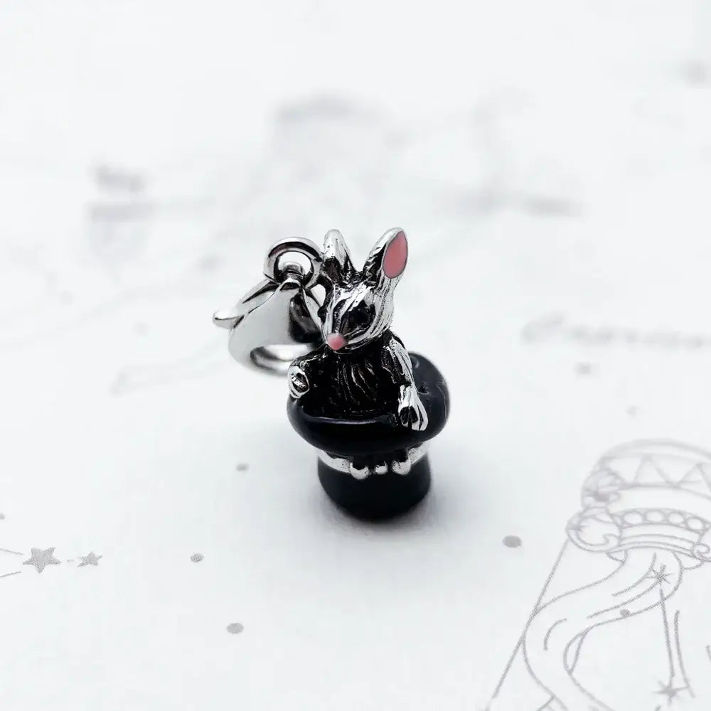Charm Argent Lapin Magicien