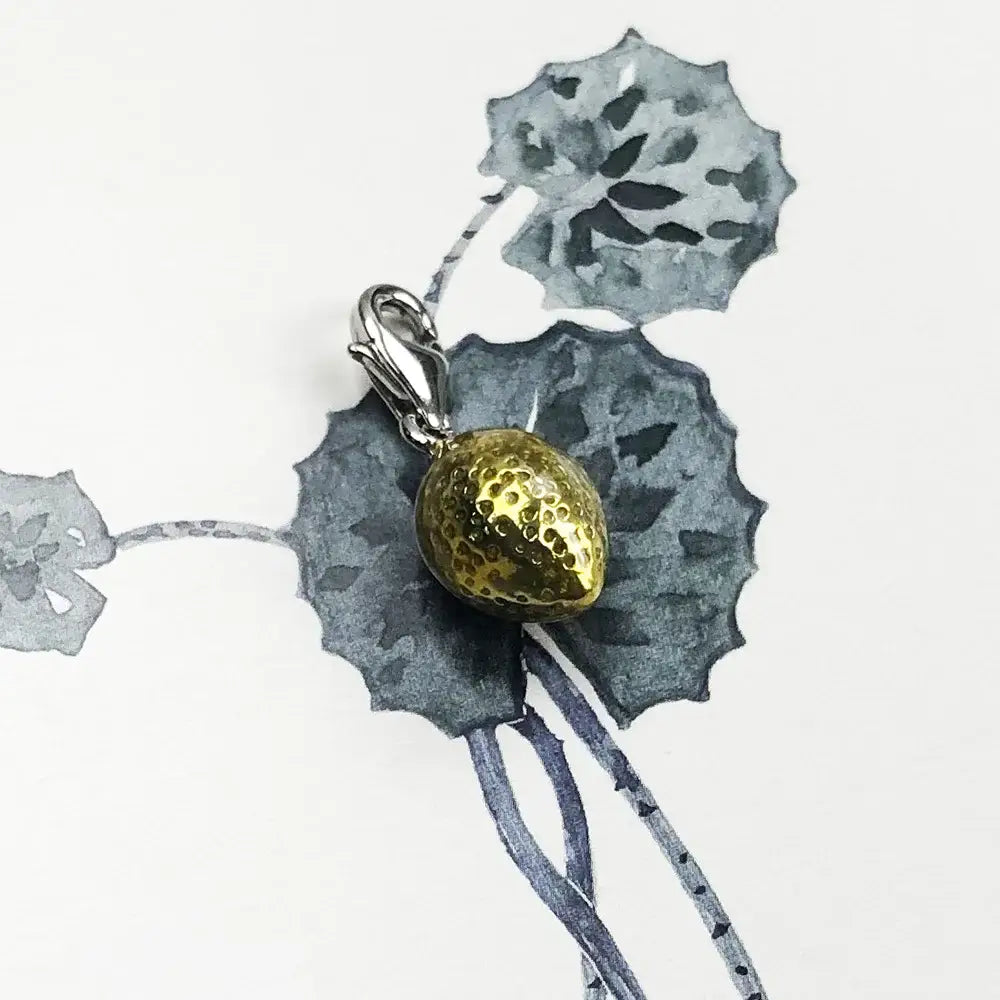 Yellow Lemon Collar Charm Sterling Silver