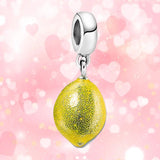 Yellow Lemon Collar Charm Sterling Silver