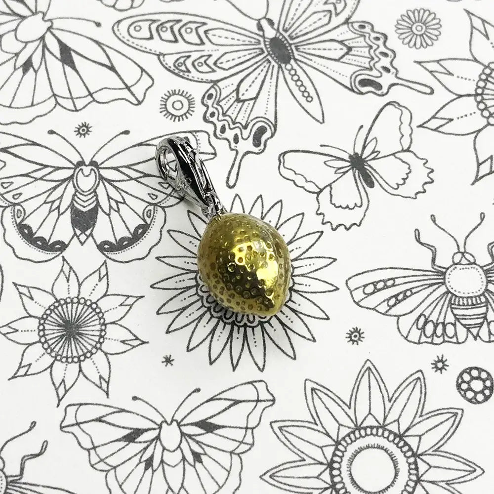 Yellow Lemon Collar Charm Sterling Silver